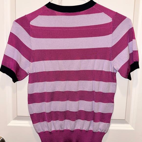 Ann Taylor Short Sleeve Striped Sweater XSP - Picture 2 of 4